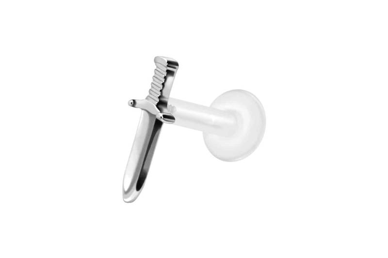 PTFE Labret mit Innengewinde + Titan-Aufsatz SCHWERT von Piercingline