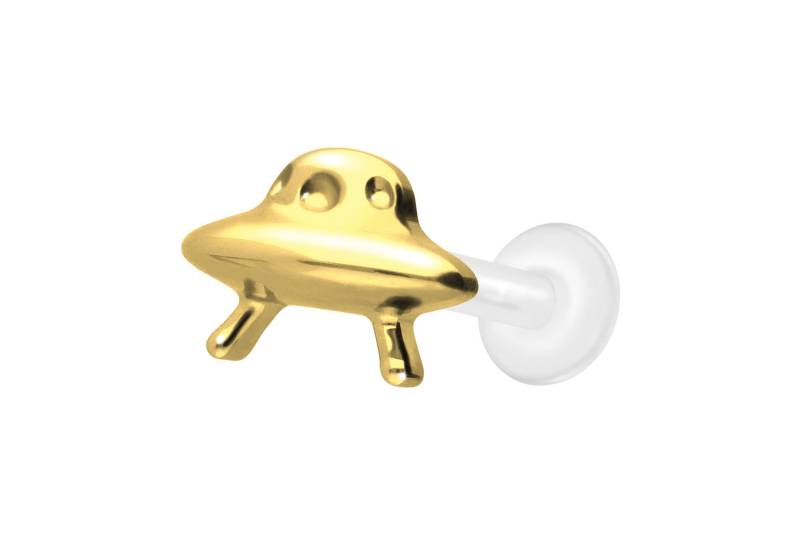 PTFE Labret mit Innengewinde + Titan-Aufsatz UFO von Piercingline