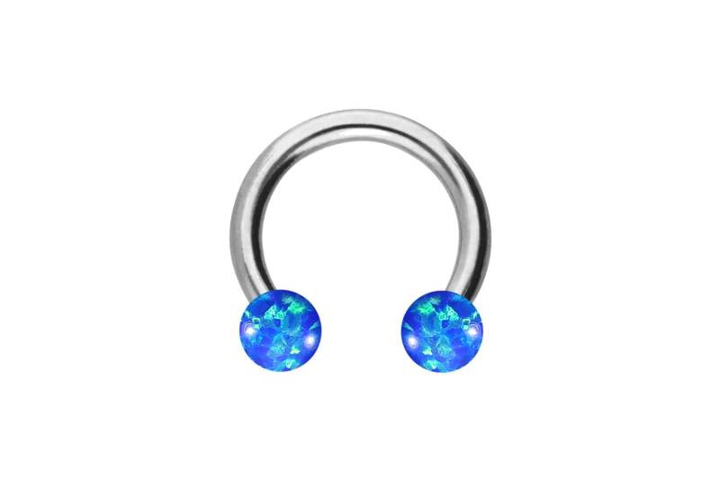 Titan Hufeisenring SYNTHETISCHE OPALE von Piercingline