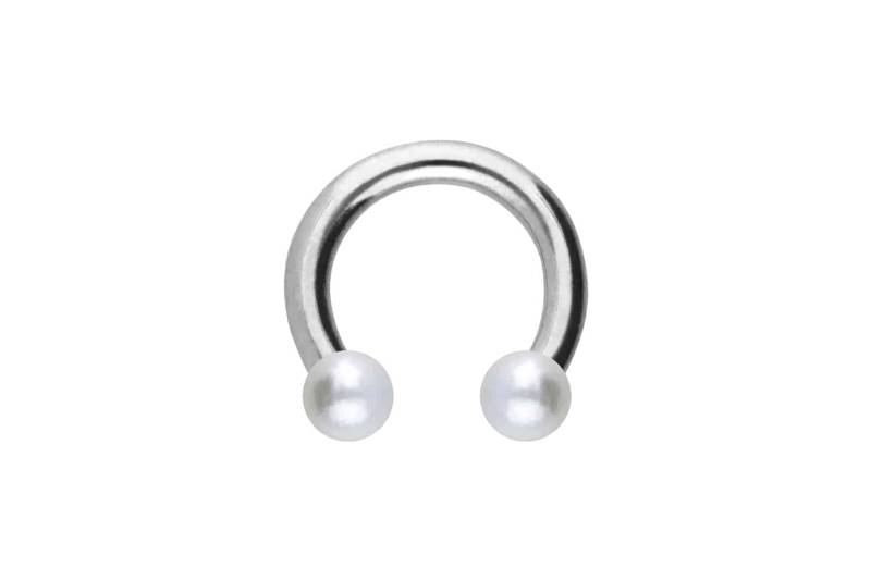 Titan Hufeisenring SYNTHETISCHE PERLEN von Piercingline