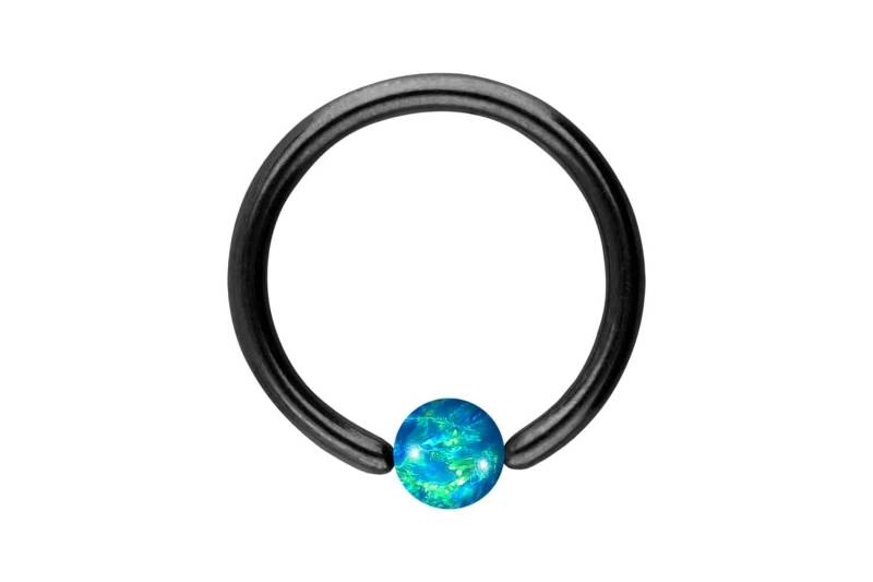 Titan Klemmkugelring SYNTHETISCHER OPAL von Piercingline