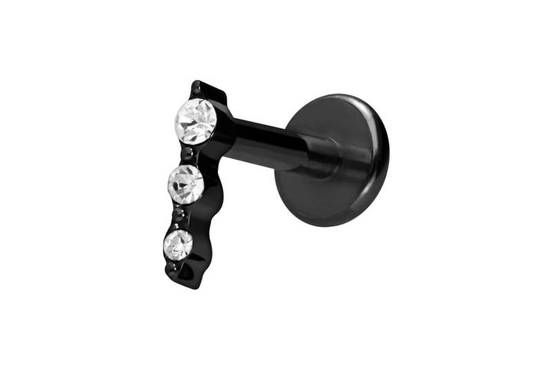 Titan Labret mit Innengewinde 3 KRISTALLE von Piercingline