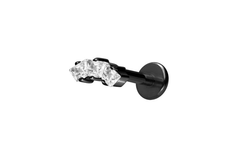Titan Labret mit Innengewinde EINGEFASSTE KRISTALLTRAPEZE von Piercingline
