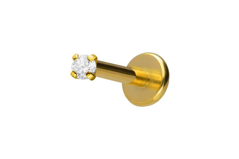 Titan Labret mit Innengewinde EINGEFASSTER KRISTALL von Piercingline