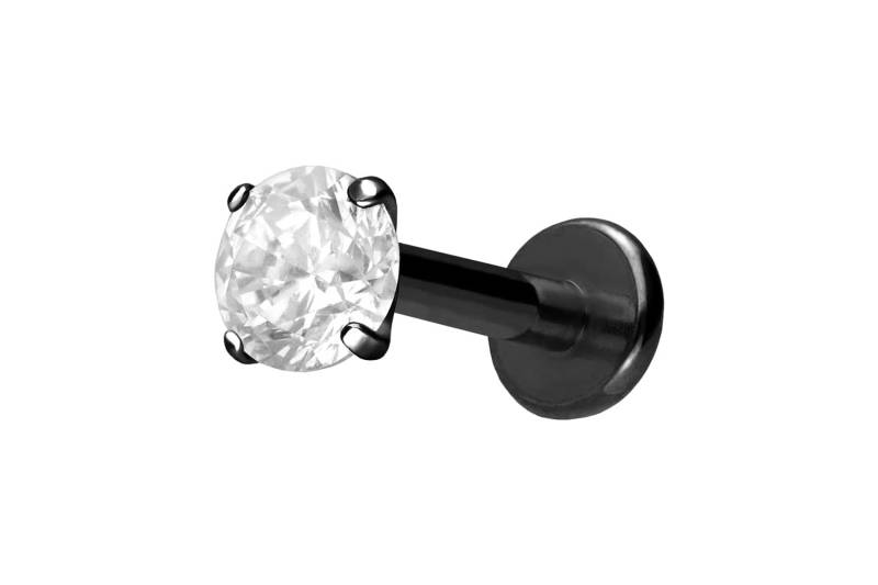 Titan Labret mit Innengewinde EINGEFASSTER KRISTALL von Piercingline