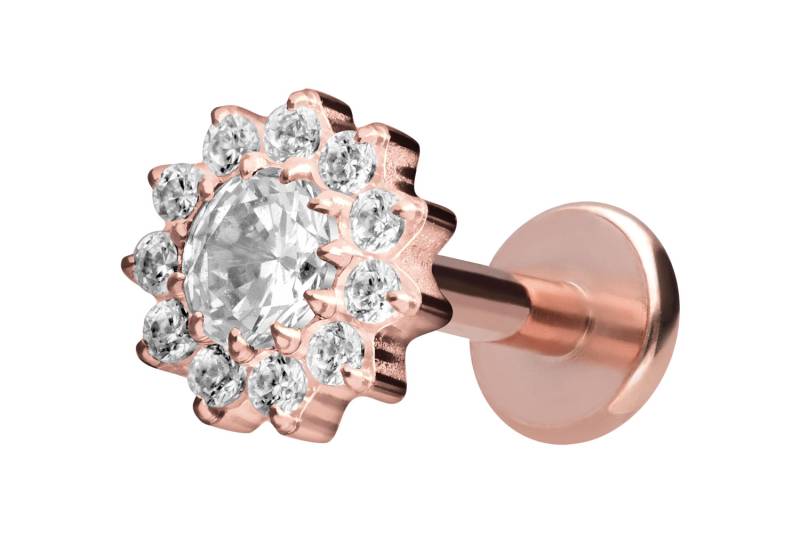 Titan Labret mit Innengewinde KRISTALLBLUME von Piercingline
