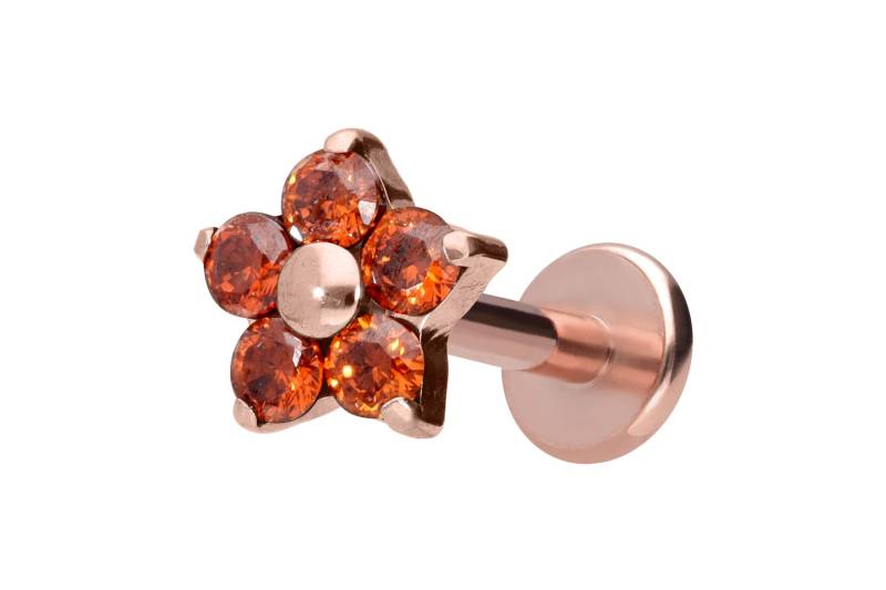 Titan Labret mit Innengewinde KRISTALLBLUME von Piercingline