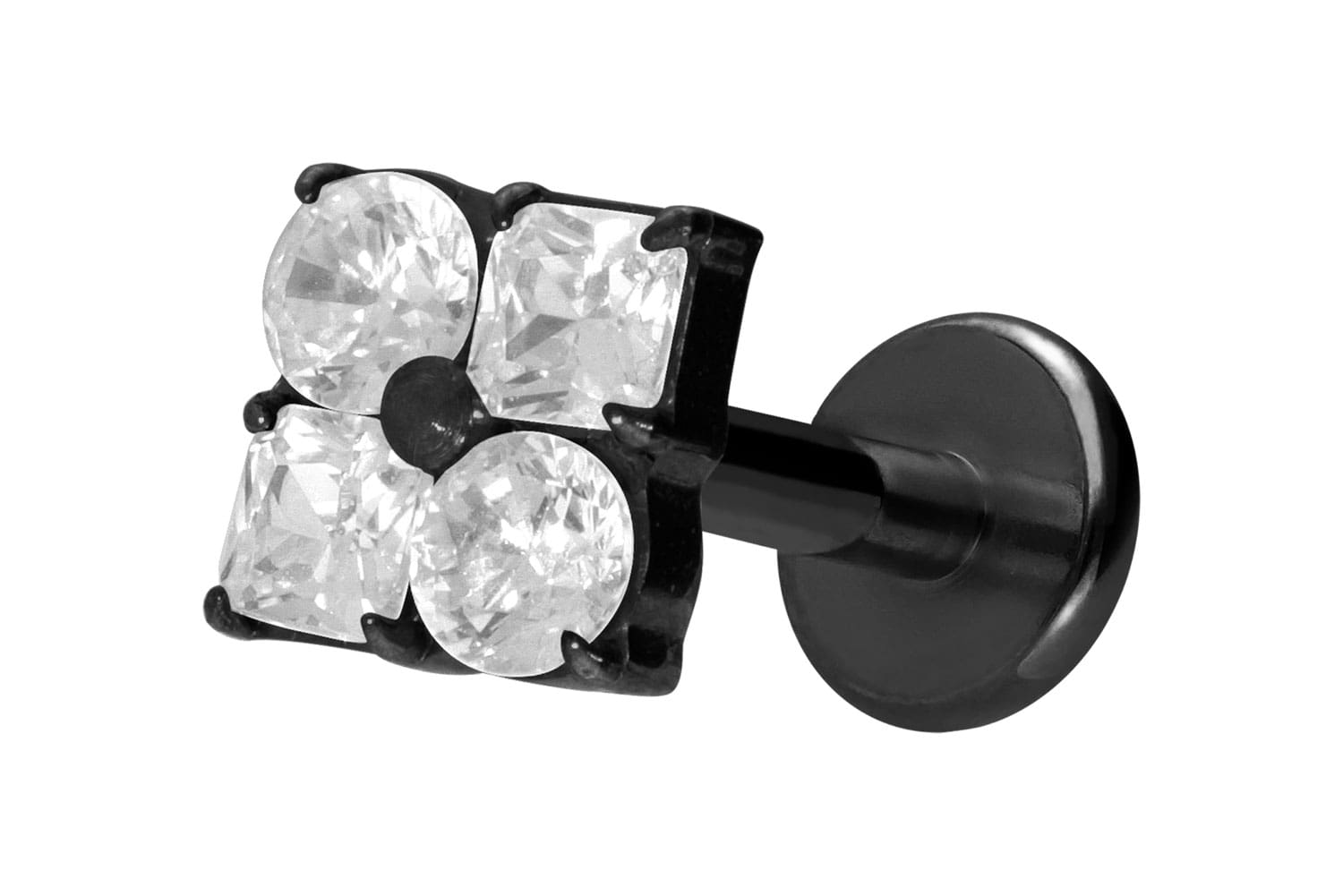 Titan Labret mit Innengewinde KRISTALLBLUME von Piercingline