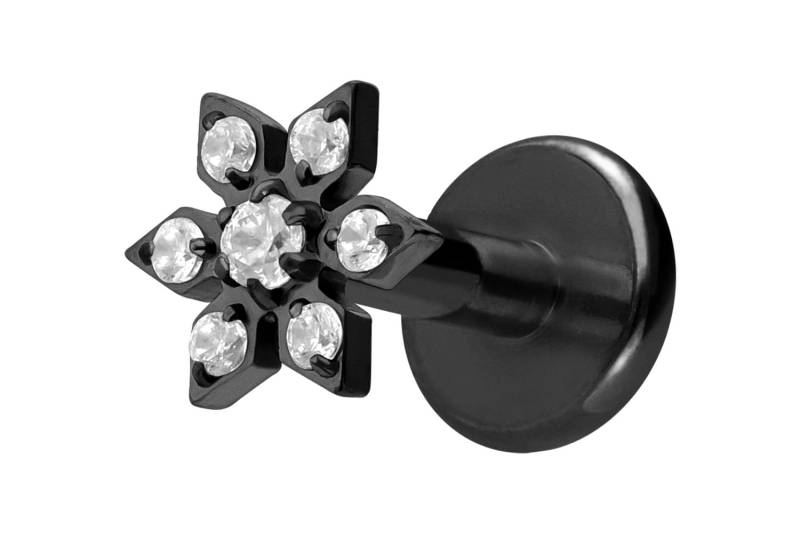 Titan Labret mit Innengewinde KRISTALLBLUME von Piercingline