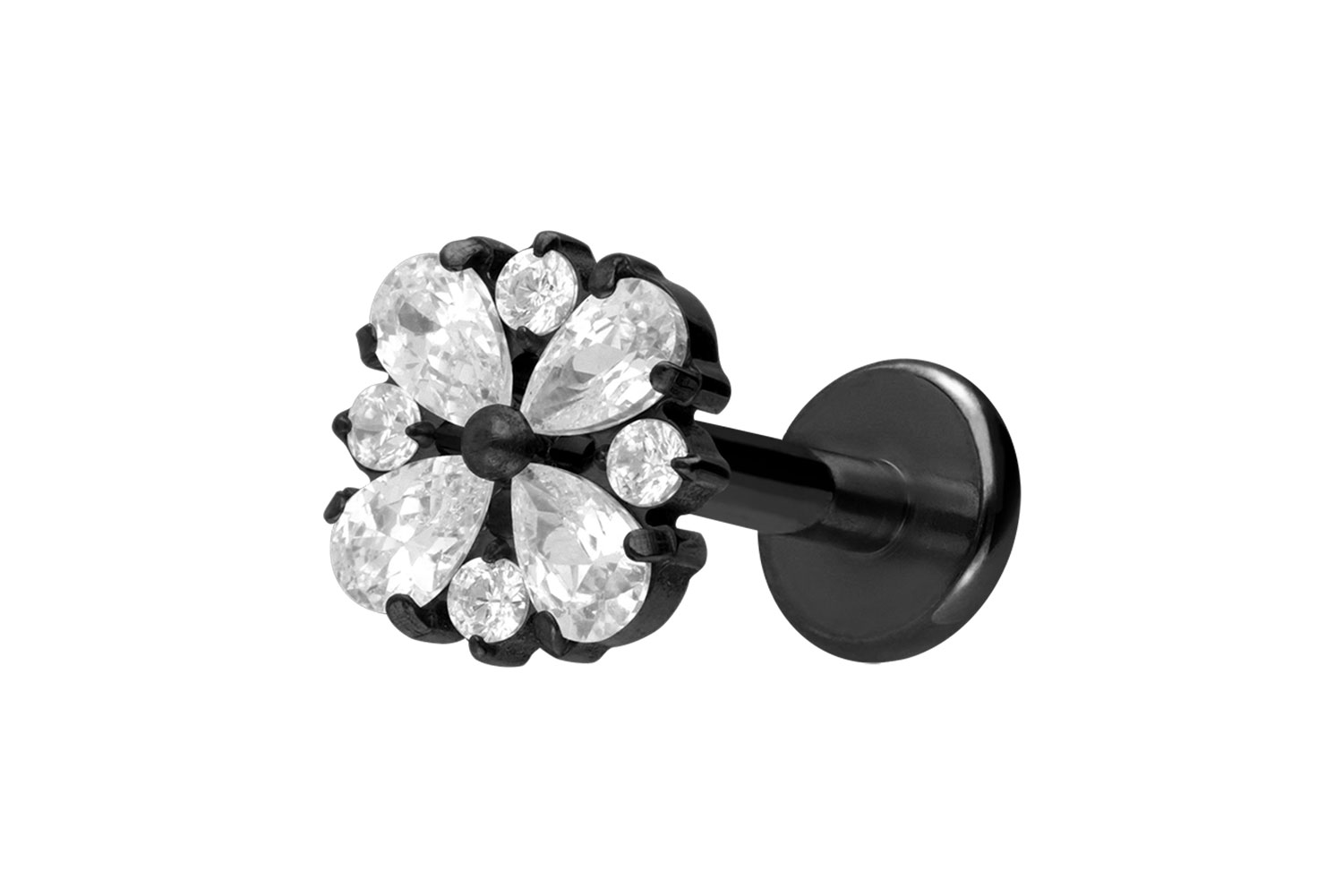 Titan Labret mit Innengewinde KRISTALLORNAMENT von Piercingline