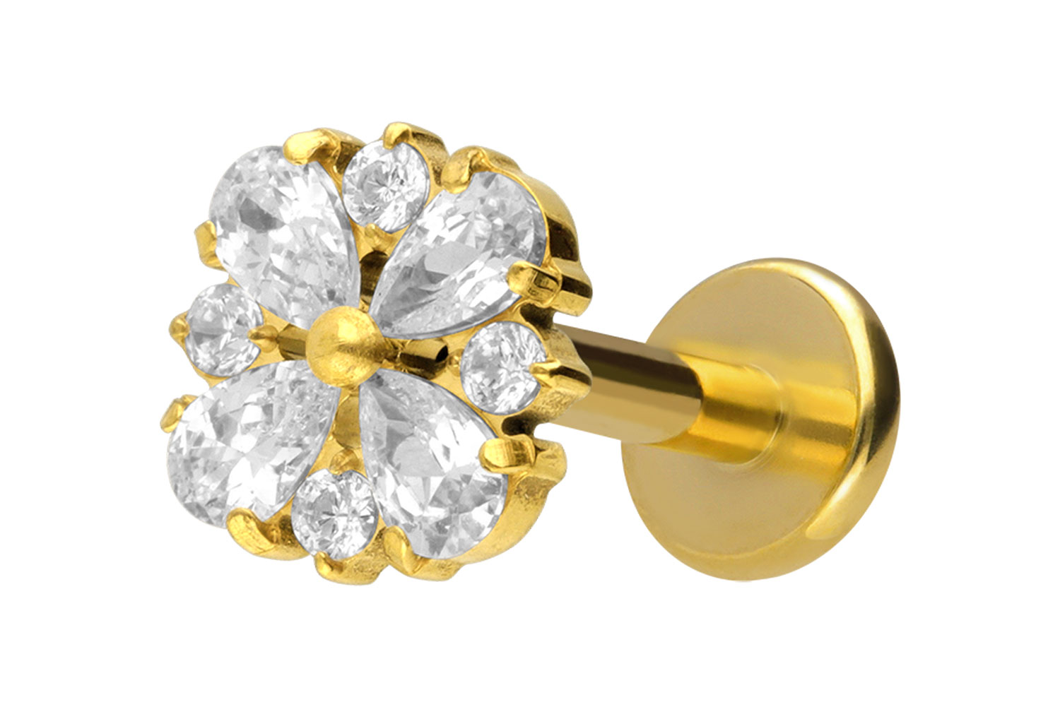 Titan Labret mit Innengewinde KRISTALLORNAMENT von Piercingline