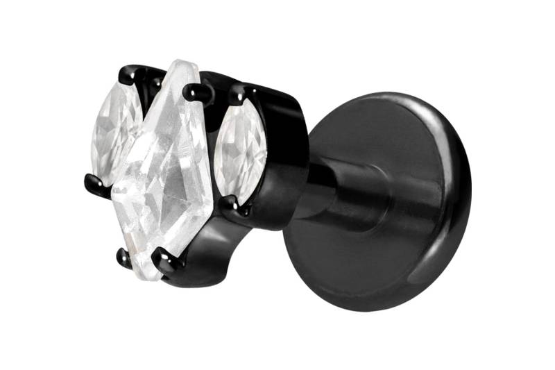 Titan Labret mit Innengewinde KRISTALLSCHILD + KRISTALLOVALE von Piercingline