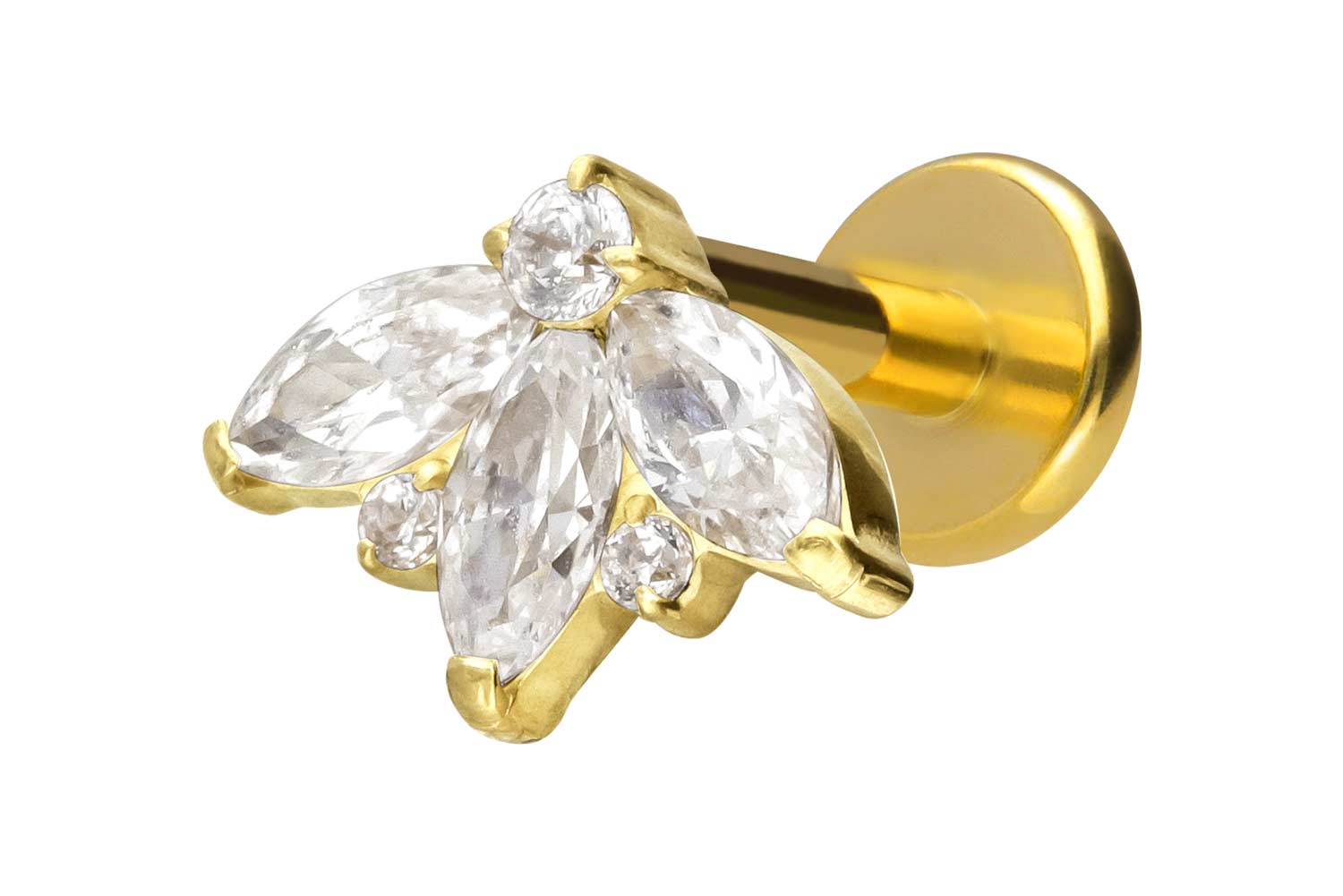 Titan Labret mit Innengewinde LOTUSBLÜTE von Piercingline