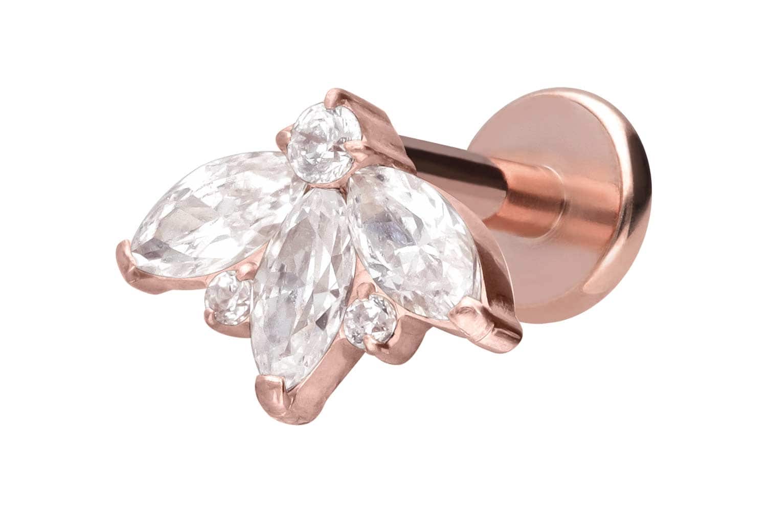 Titan Labret mit Innengewinde LOTUSBLÜTE von Piercingline