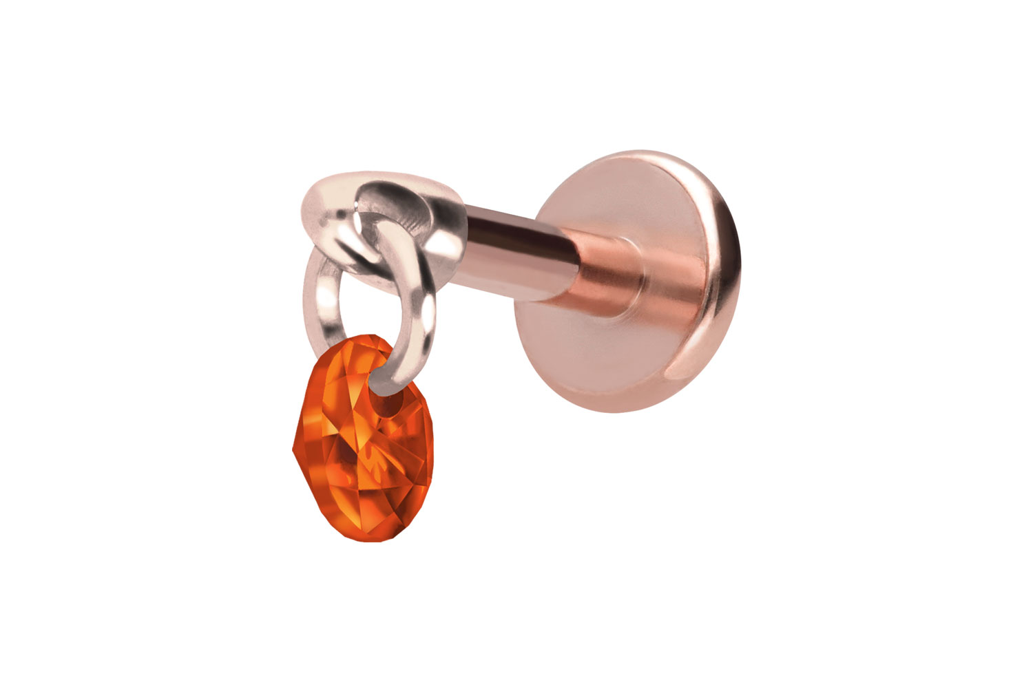 Titan Labret mit Innengewinde RUNDER KRISTALL von Piercingline
