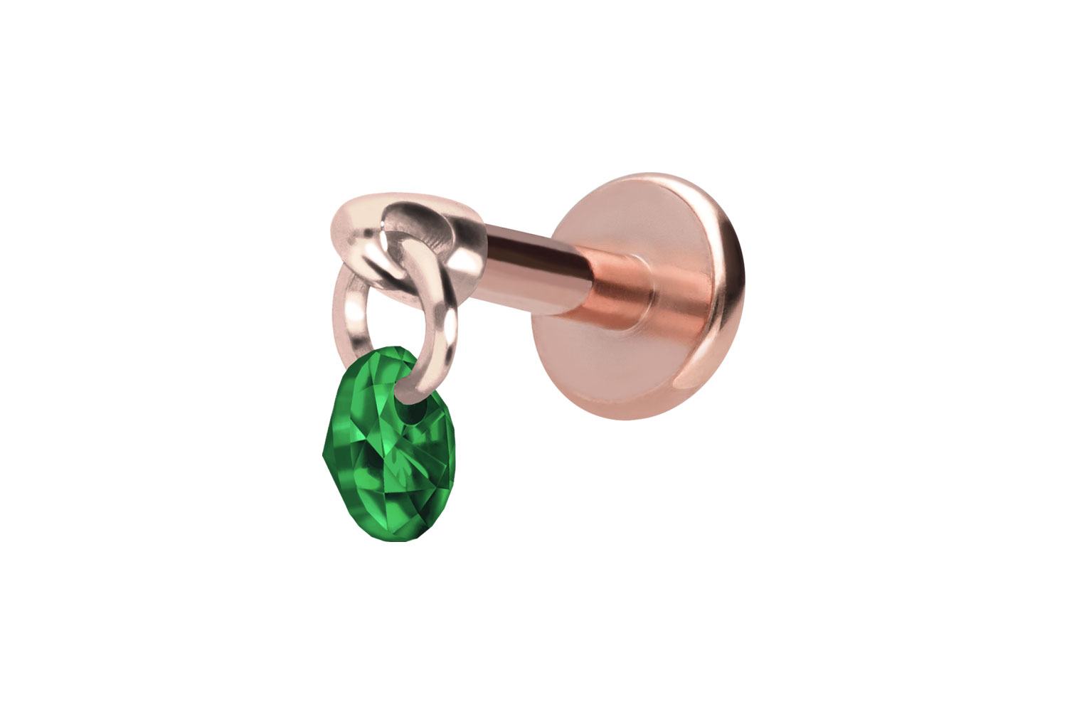 Titan Labret mit Innengewinde RUNDER KRISTALL von Piercingline