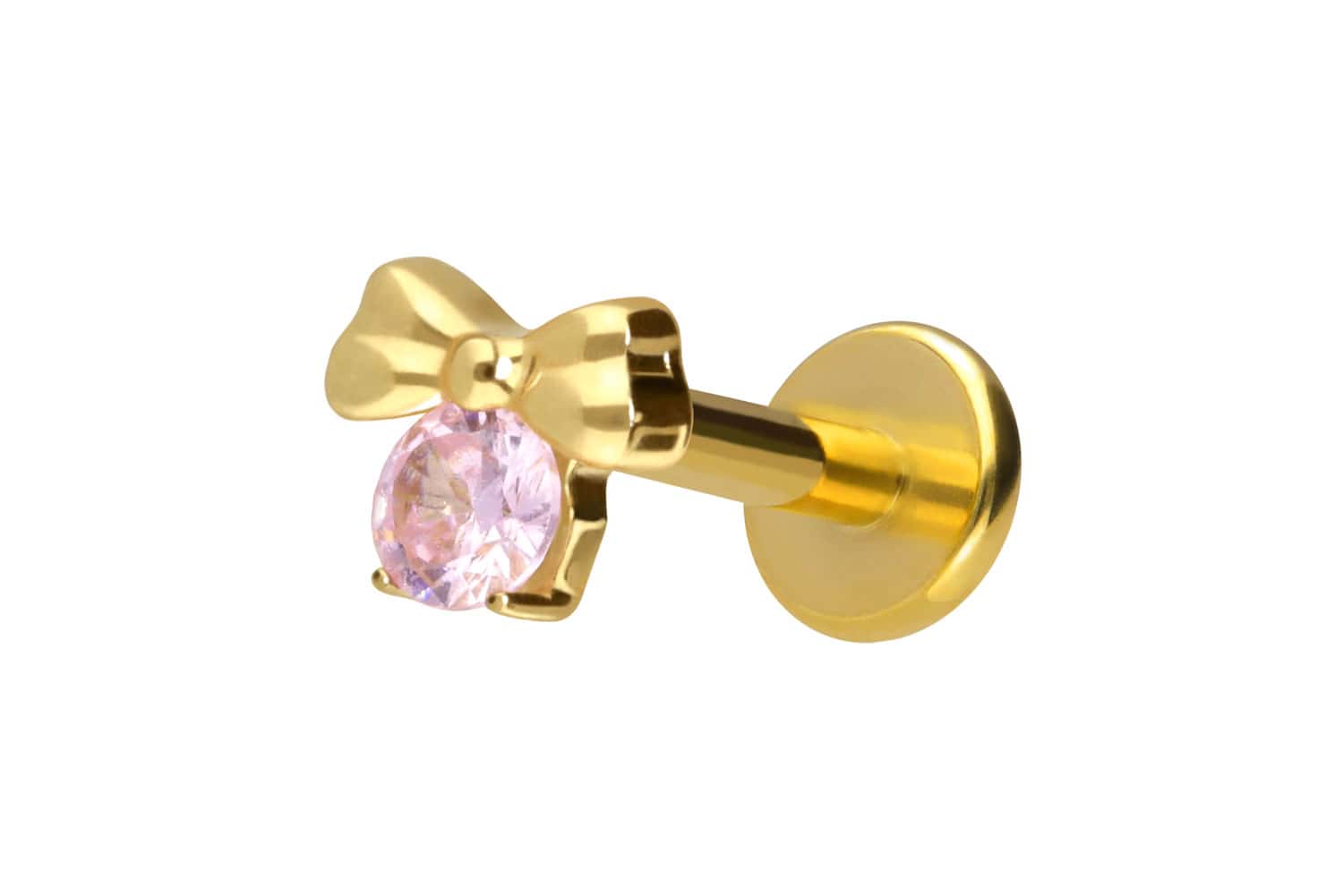 Titan Labret mit Innengewinde SCHLEIFE + KRISTALL von Piercingline