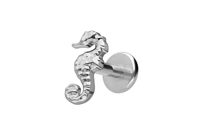 Titan Labret mit Innengewinde SEEPFERDCHEN von Piercingline