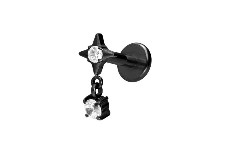 Titan Labret mit Innengewinde STERN + KRISTALL von Piercingline