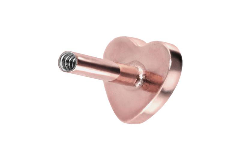 Titan Labret mit Innengewinde ohne Kugel HERZ von Piercingline