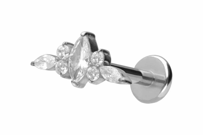 Titan Labret mit Push Fit DESIGN von Piercingline