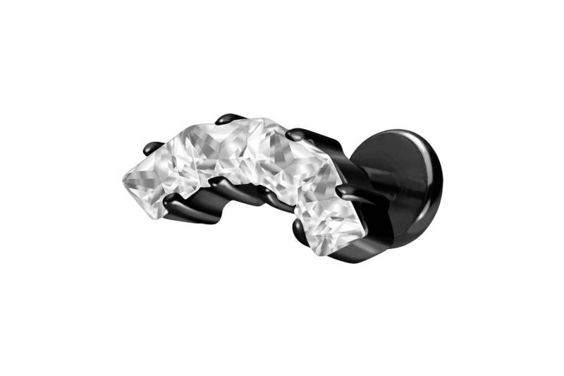 Titan Labret mit Push Fit EINGEFASSTE KRISTALLTRAPEZE von Piercingline
