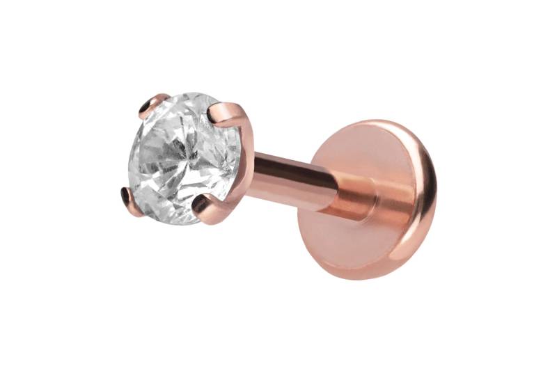 Titan Labret mit Push Fit EINGEFASSTER KRISTALL von Piercingline