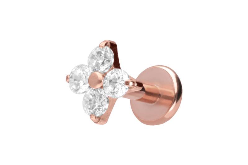 Titan Labret mit Push Fit KRISTALLBLUME von Piercingline