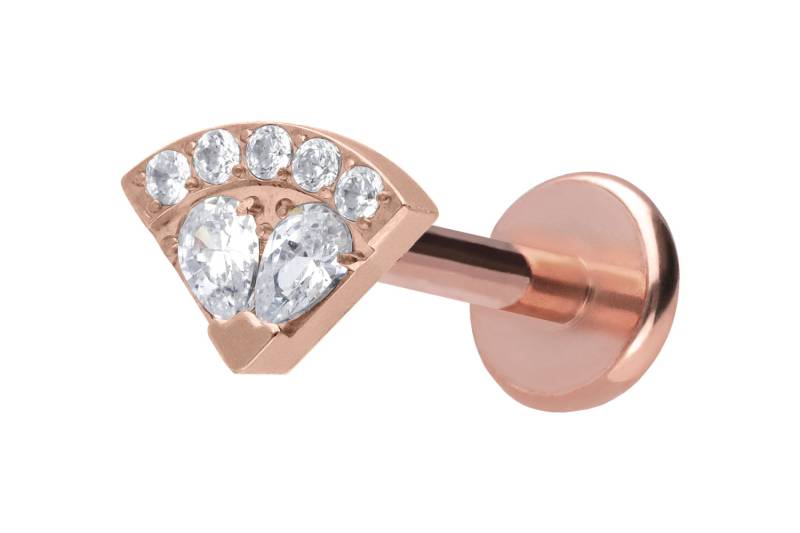 Titan Labret mit Push Fit KRISTALLFÄCHER von Piercingline