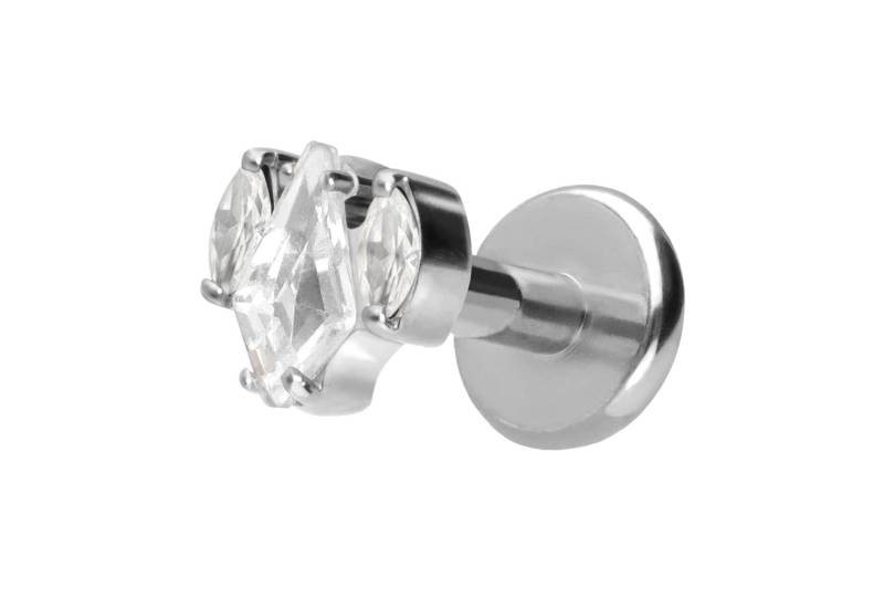 Titan Labret mit Push Fit KRISTALLSCHILD + KRISTALLOVALE von Piercingline