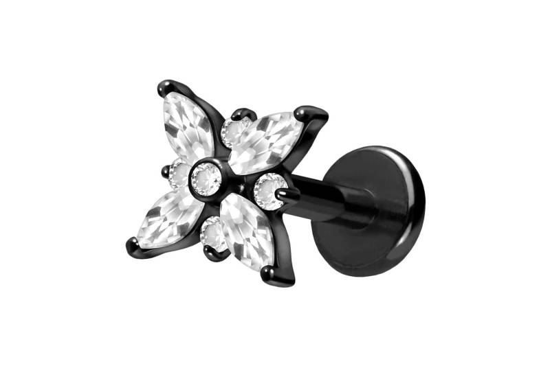 Titan Labret mit Push Fit KRISTALLSTERN von Piercingline