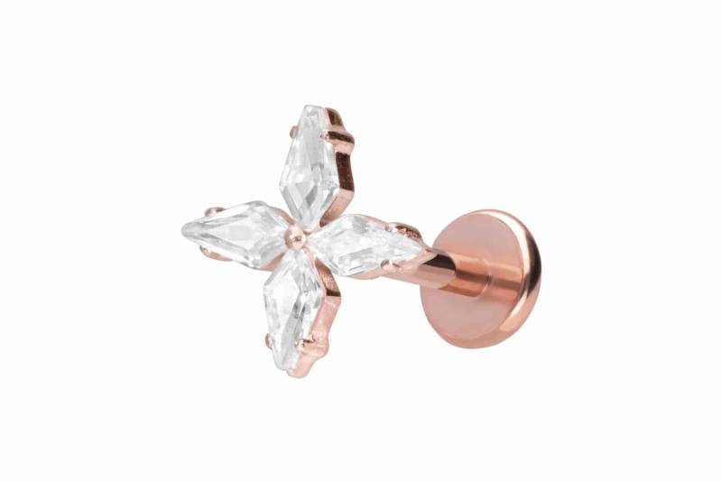 Titan Labret mit Push Fit KRISTALLSTERN von Piercingline
