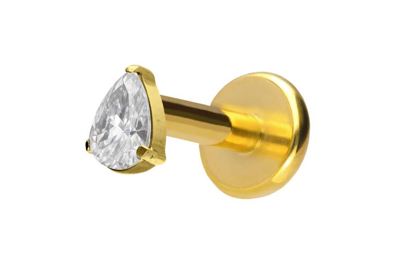Titan Labret mit Push Fit KRISTALLTROPFEN von Piercingline
