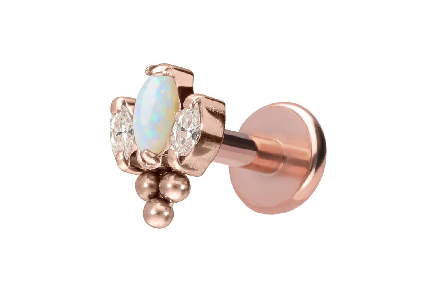 Titan Labret mit Push Fit LOTUSBLÜTE + 3 KUGELN von Piercingline