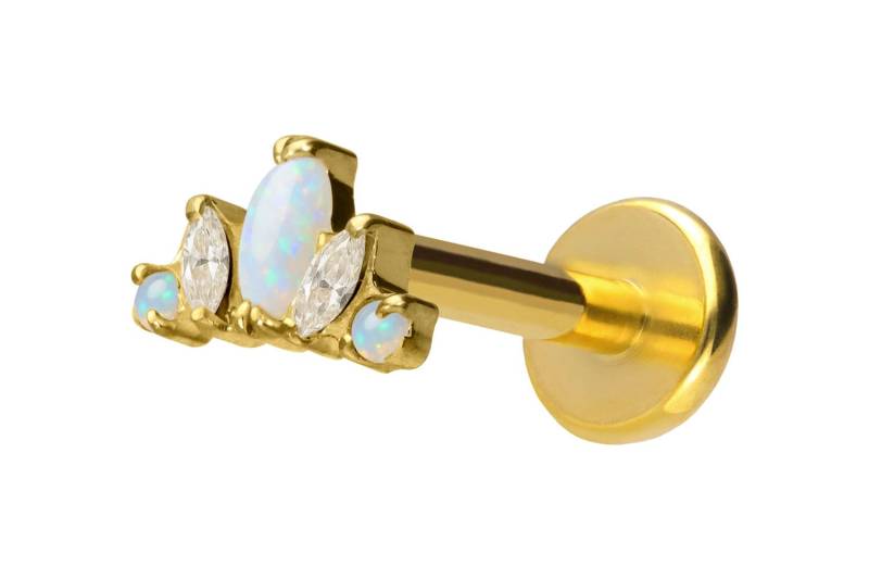 Titan Labret mit Push Fit LOTUSBLÜTE von Piercingline