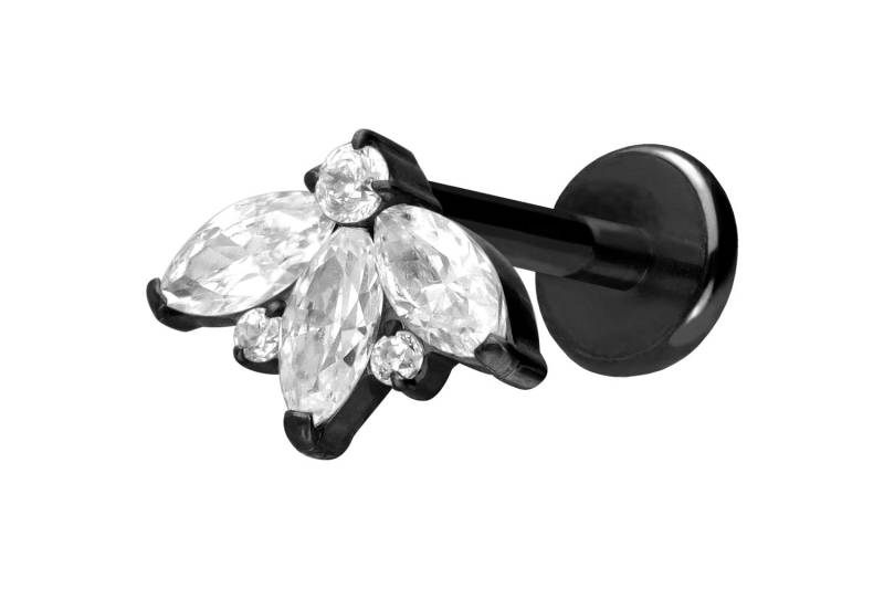 Titan Labret mit Push Fit LOTUSBLÜTE von Piercingline