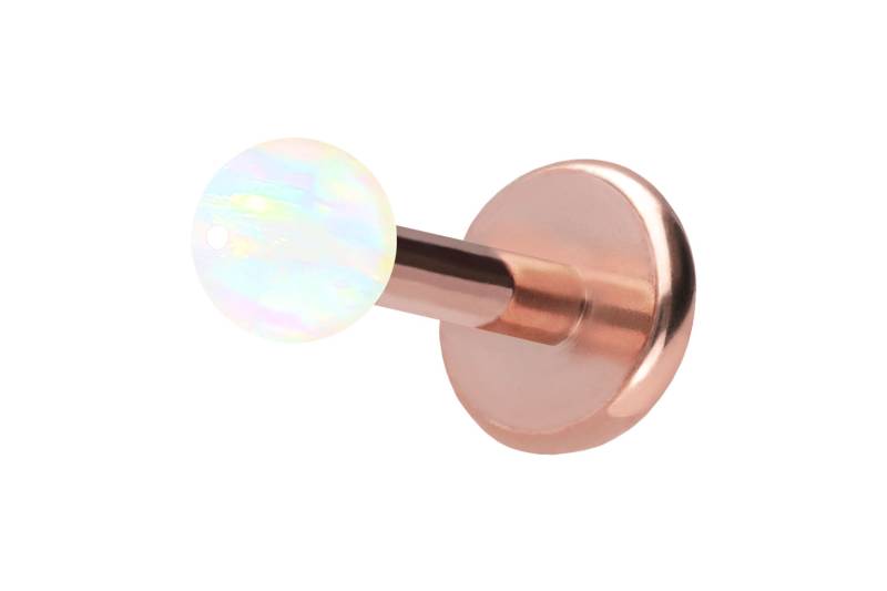 Titan Labret mit Push Fit SYNTHETISCHER OPAL von Piercingline
