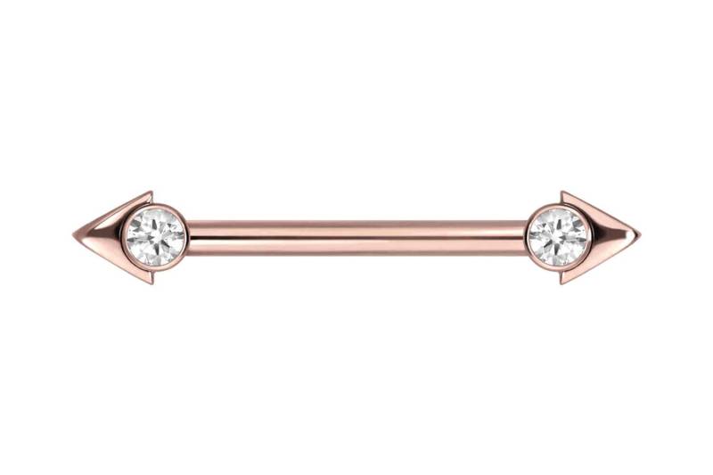 Titan Nippelpiercing mit Innengewinde PFEILSPITZE + KRISTALL von Piercingline