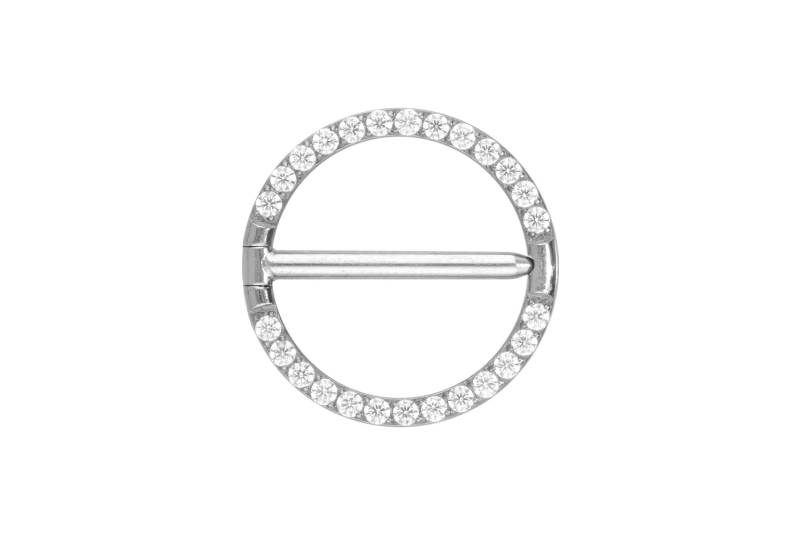 Titan Nippelpiercing Clicker RING + EINGEFASSTE KRISTALLE von Piercingline