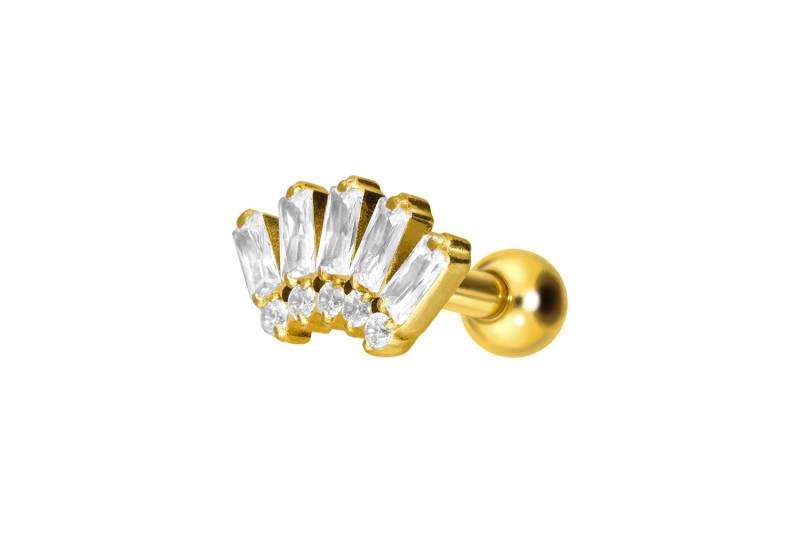 Titan Ohrpiercing mit Innengewinde 10 EINGEFASSTE KRISTALLE von Piercingline