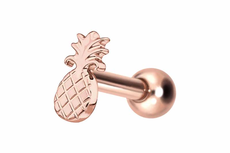 Titan Ohrpiercing mit Innengewinde ANANAS von Piercingline