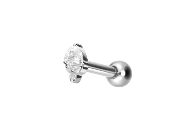 Titan Ohrpiercing mit Innengewinde EINGEFASSTE KRISTALLE von Piercingline