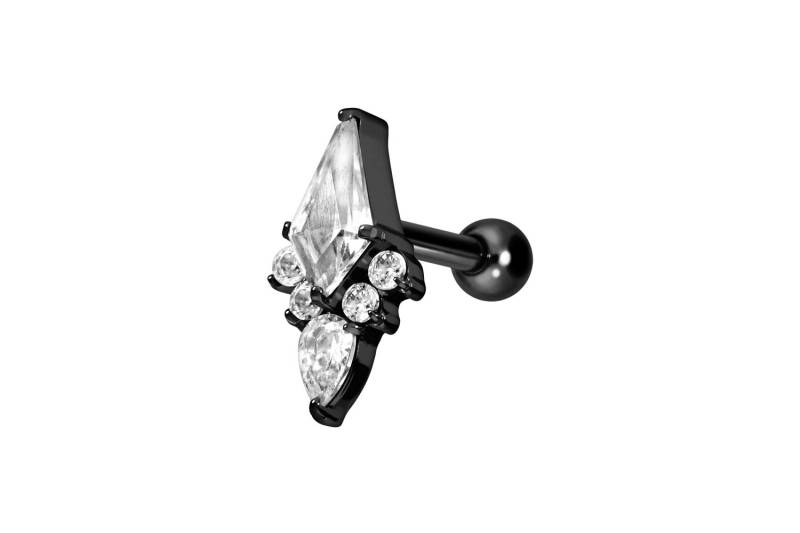 Titan Ohrpiercing mit Innengewinde KRISTALLSCHILD von Piercingline