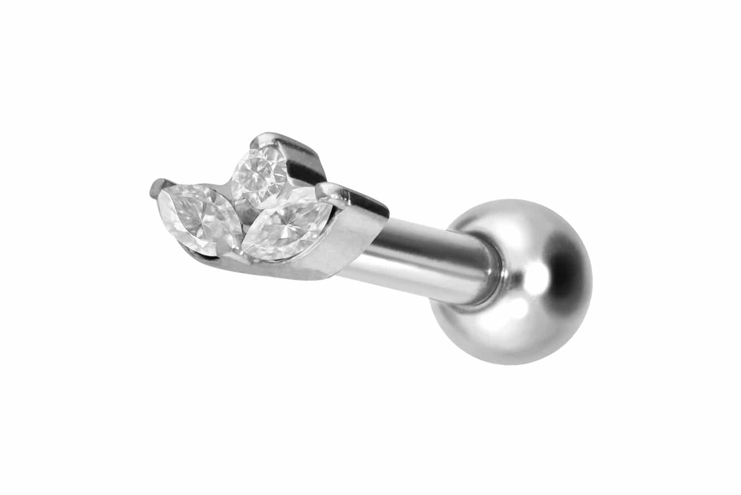 Titan Ohrpiercing mit Innengewinde LOTUSBLÜTE von Piercingline