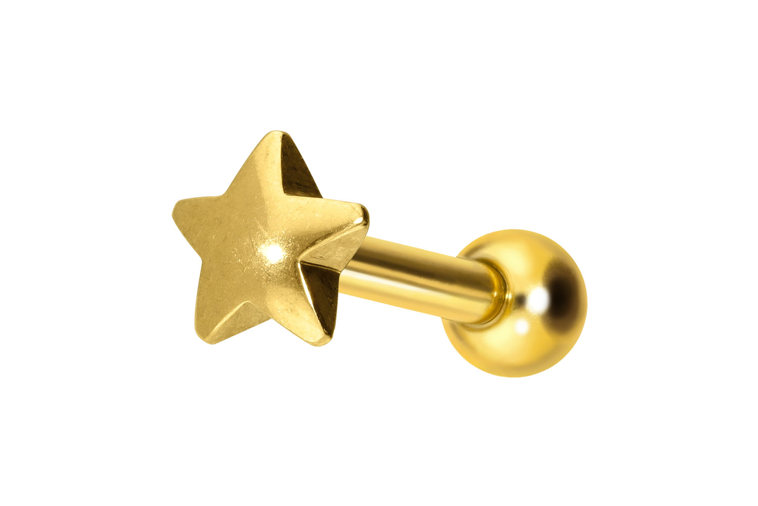 Titan Ohrpiercing mit Innengewinde STERN von Piercingline