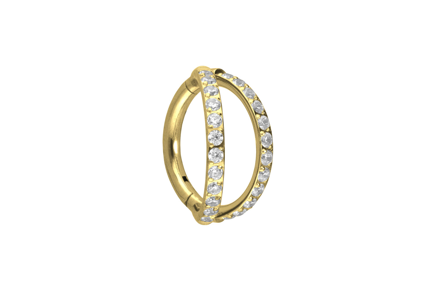 Titan Segmentring Clicker 2 RINGE + EINGEFASSTE KRISTALLE von Piercingline