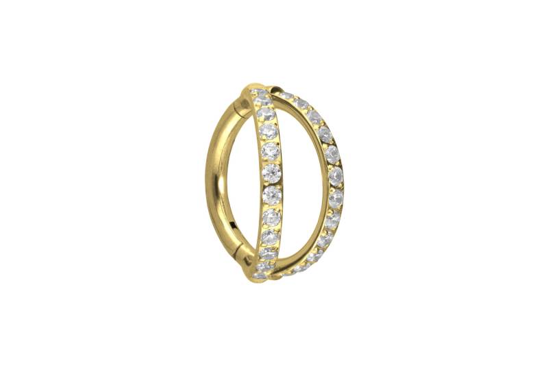 Titan Segmentring Clicker 2 RINGE + EINGEFASSTE KRISTALLE von Piercingline