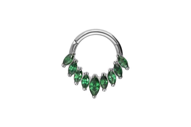Titan Segmentring Clicker 9 EINGEFASSTE KRISTALLE von Piercingline