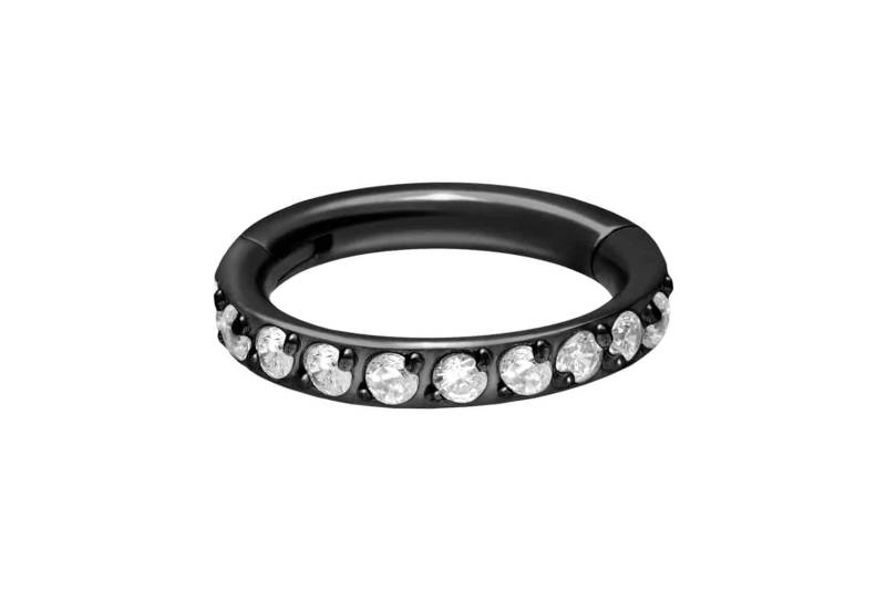 Titan Segmentring Clicker EINGEFASSTE KRISTALLE von Piercingline