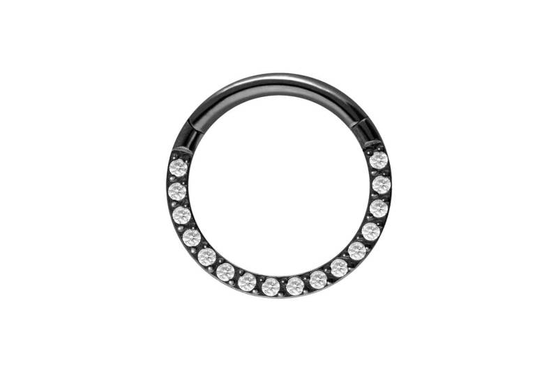 Titan Segmentring Clicker EINGEFASSTE KRISTALLE von Piercingline